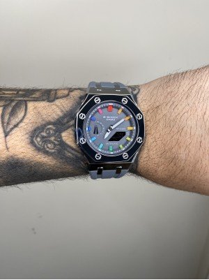 G-SHOCK GM-2100 PRATA COLORIDO